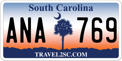SC license plate ANA769