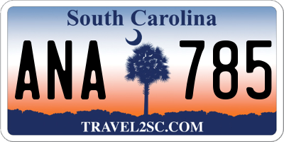 SC license plate ANA785