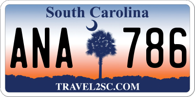 SC license plate ANA786