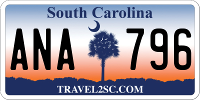 SC license plate ANA796