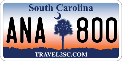 SC license plate ANA800