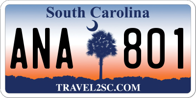 SC license plate ANA801