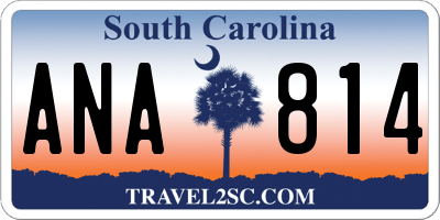 SC license plate ANA814