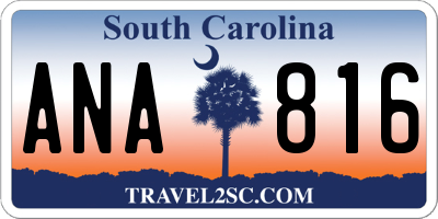 SC license plate ANA816