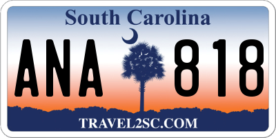 SC license plate ANA818
