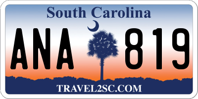 SC license plate ANA819