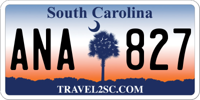 SC license plate ANA827