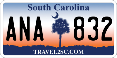 SC license plate ANA832