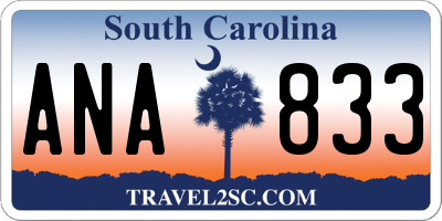 SC license plate ANA833