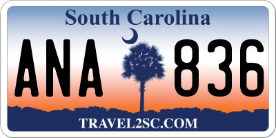 SC license plate ANA836