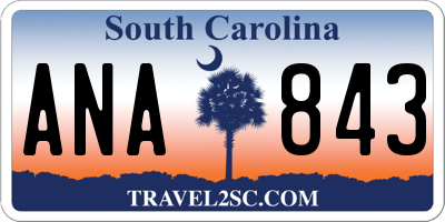 SC license plate ANA843