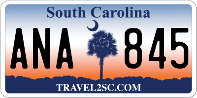 SC license plate ANA845