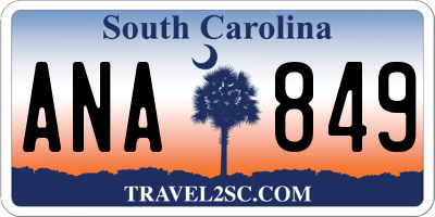 SC license plate ANA849