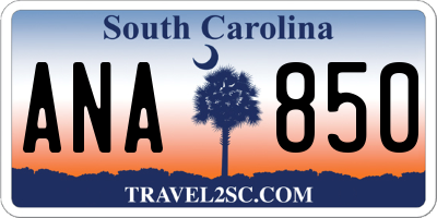 SC license plate ANA850