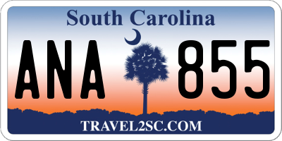 SC license plate ANA855