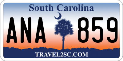 SC license plate ANA859