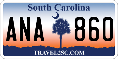 SC license plate ANA860