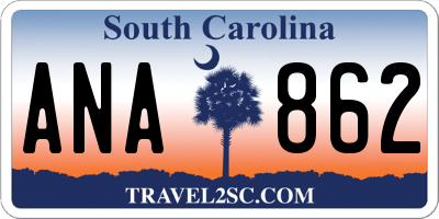 SC license plate ANA862