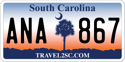SC license plate ANA867