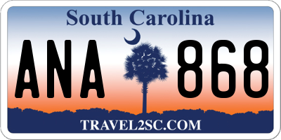 SC license plate ANA868