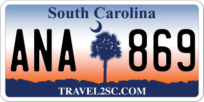 SC license plate ANA869