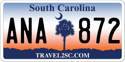 SC license plate ANA872
