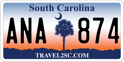 SC license plate ANA874