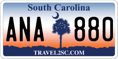 SC license plate ANA880