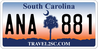 SC license plate ANA881