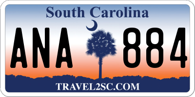 SC license plate ANA884