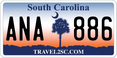SC license plate ANA886