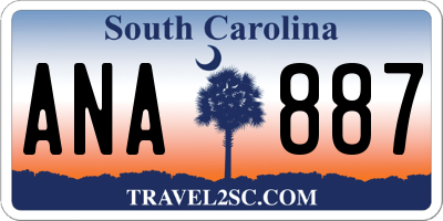 SC license plate ANA887