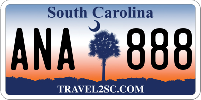 SC license plate ANA888