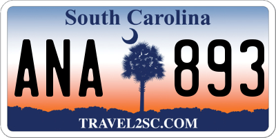 SC license plate ANA893