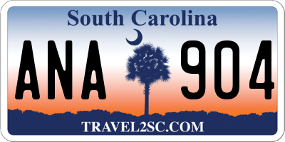 SC license plate ANA904