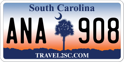 SC license plate ANA908