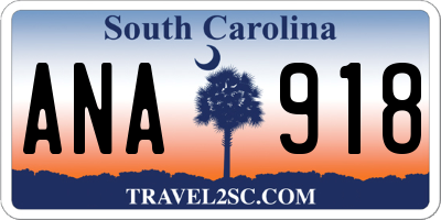 SC license plate ANA918