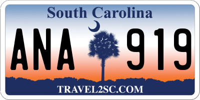 SC license plate ANA919