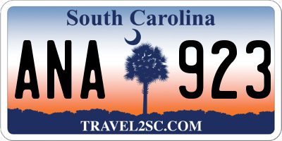 SC license plate ANA923