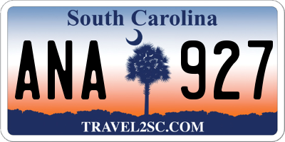 SC license plate ANA927