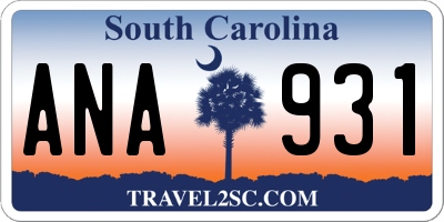 SC license plate ANA931