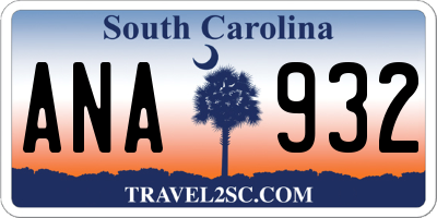SC license plate ANA932