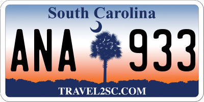 SC license plate ANA933