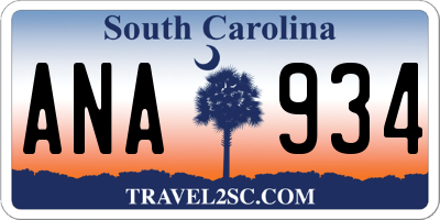 SC license plate ANA934