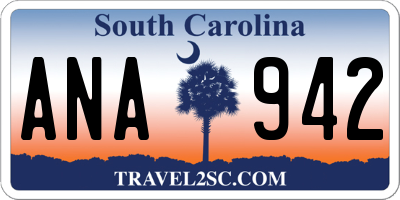 SC license plate ANA942