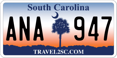 SC license plate ANA947