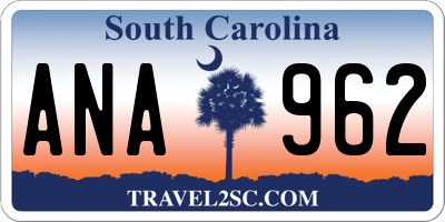 SC license plate ANA962