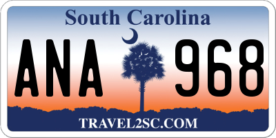 SC license plate ANA968