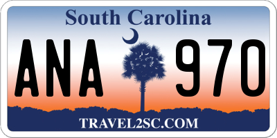 SC license plate ANA970