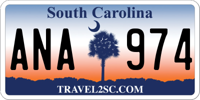 SC license plate ANA974